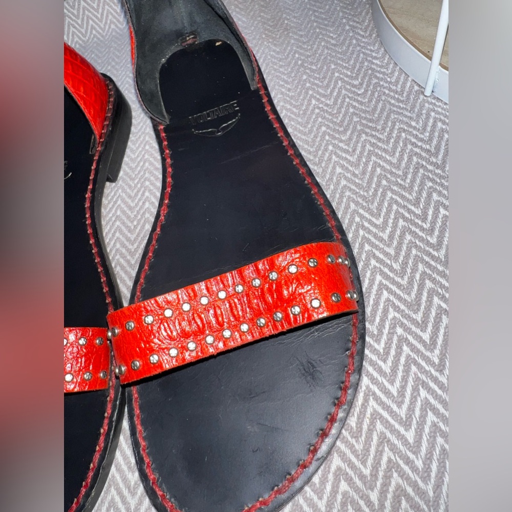 Zadig & Voltaire Alta Croc Embossed Sandals - Picture 5 of 12